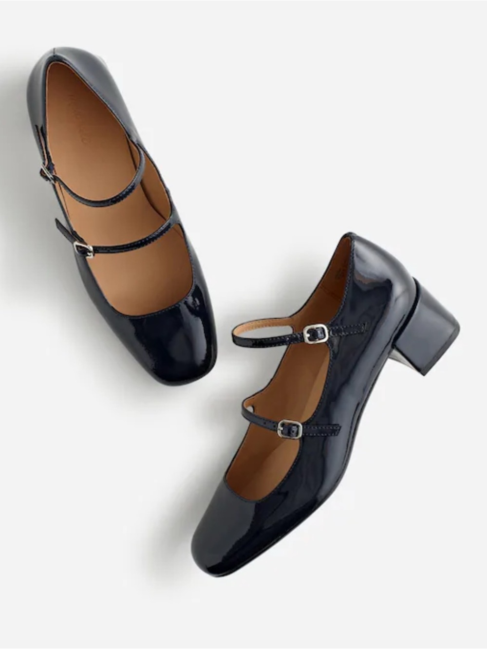 Madewell The Nettie Heeled Mary Jane Shoes Black Leather Women's 8